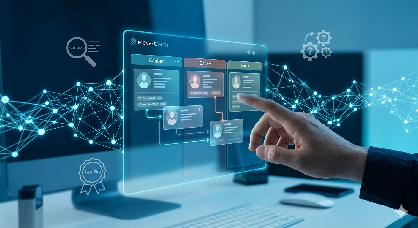 A professional and modern office setting, representing recruitment and technology.